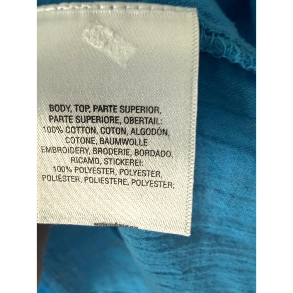 Maeve by Anthropologie Runaway Embroidered Peasant Top Blue Boho Size Small - Picture 7 of 7